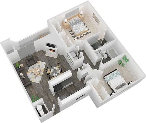Floor plan 2x2A Renovated
