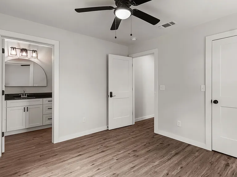 master bedroom to the left of the house if you are standing facing the front door