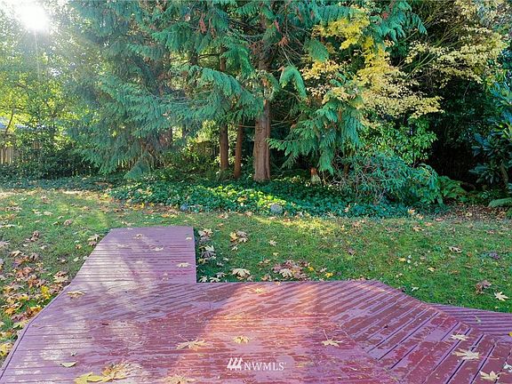REAR DECK WITH BRIDGE TO THE WOODED BACKYARD - LOOKS LIKE A GREAT PLACE FOR A PLAY HOUSE