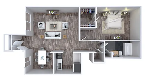 Floor plan 1 Bedroom 1 Bathroom P1
