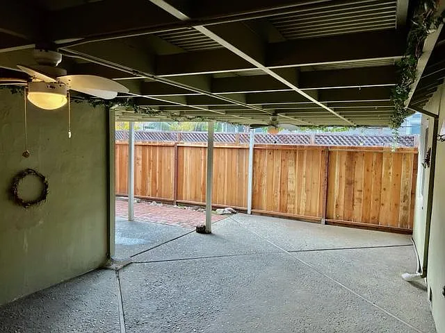 Covered patio area unfurnished