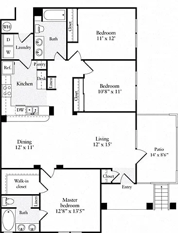 Floor plan Three Bedroom Plan A