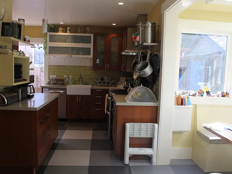 View of the kitchen from the family room or third bedroom