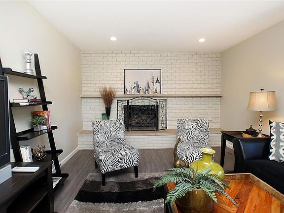 Full brick fireplace