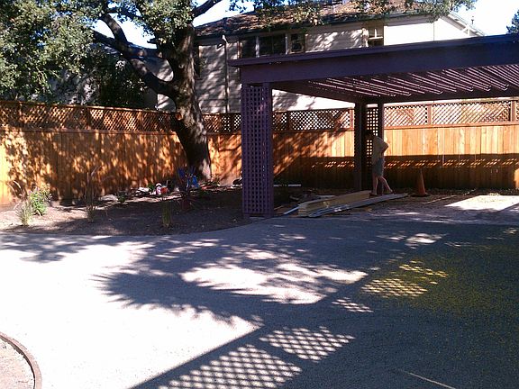 Carport and back yard