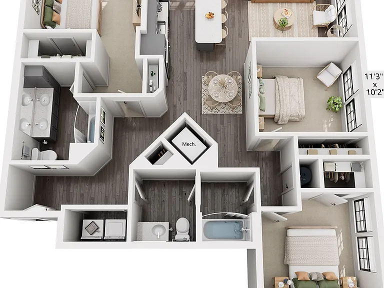 3-Bedroom 2-Bathroom | 1,343 sqft 3-Bedroom 2-Bathroom | 1,343 sqft