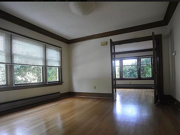 Dining room with french doors to the main room.