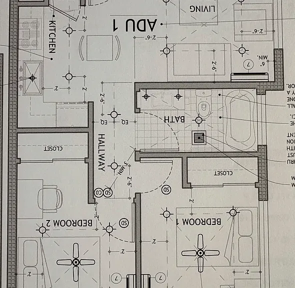 Actual floor-plan for units 1&2.