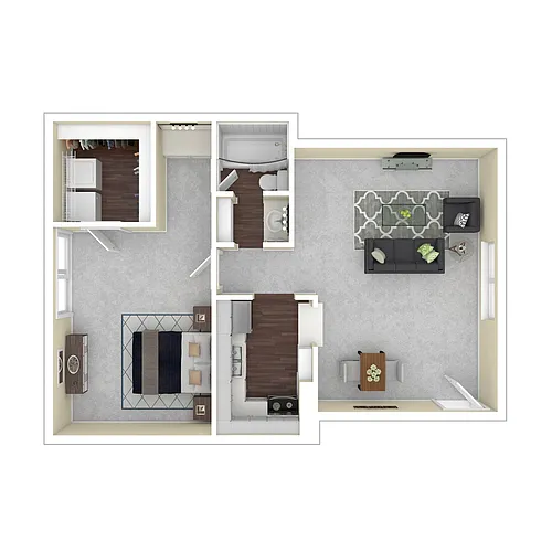 Floor plan Unit A - One Bedroom