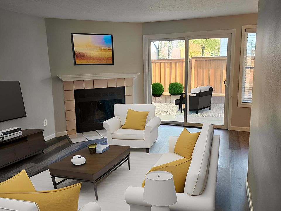 Living room with fireplace