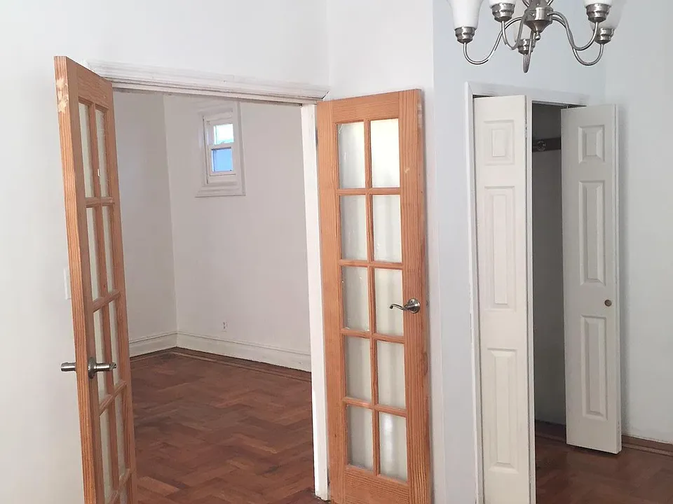 view from Bedroom with closet into living room