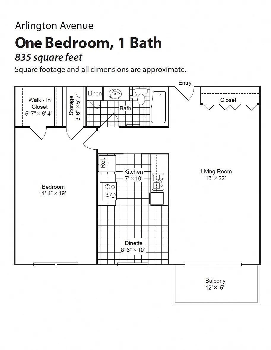 Floor plan 1 Bedroom 1 Bath