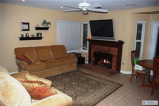 Family Room is warm and inviting with a cozy fireplace