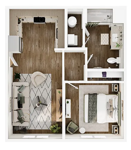 Floor plan 1X1 C