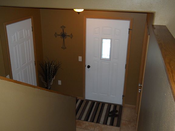 Entryway with closet. 