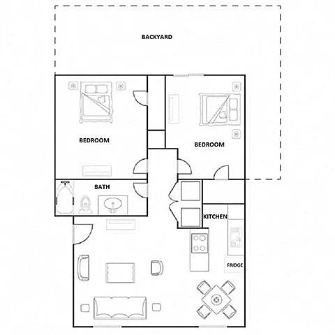 Floor plan 2 Bedroom Duplex