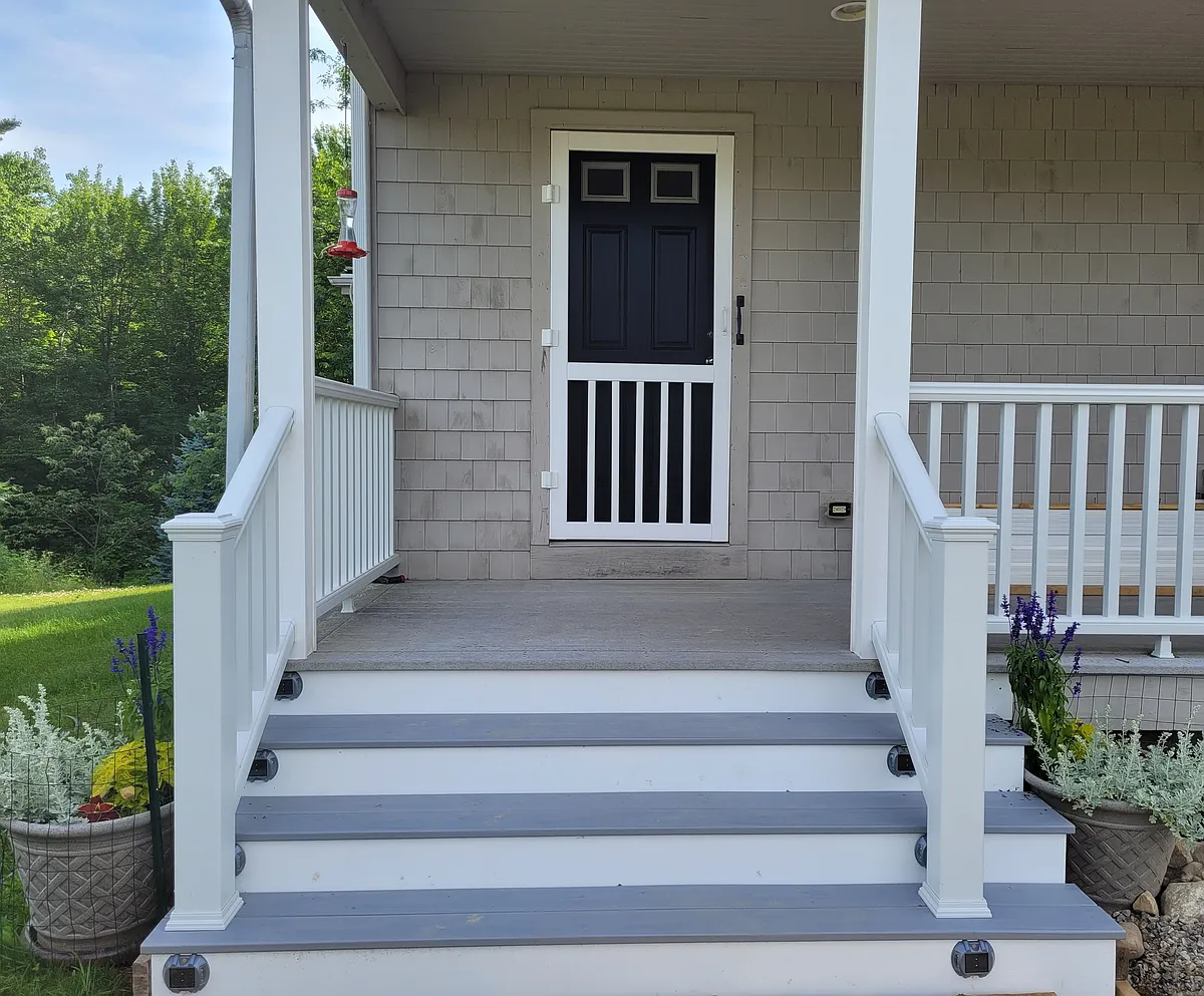 Back porch entry to the apartment - 80 W Parish Rd #B