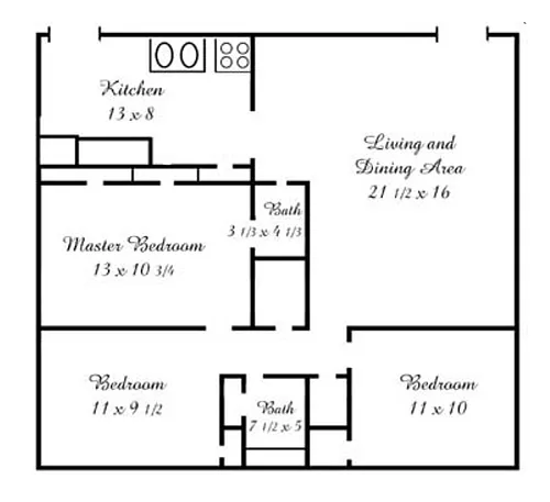 Floor plan 3 BR Unit