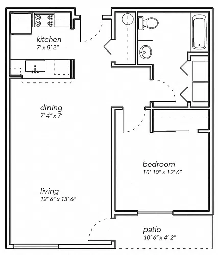 Floor plan One Bedroom -1