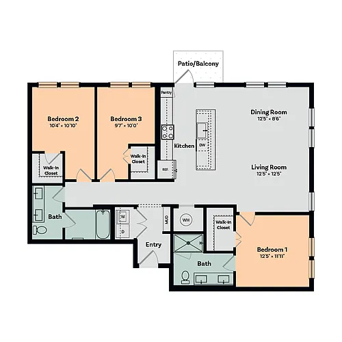 Floor plan 3 Bed / 2 Bath