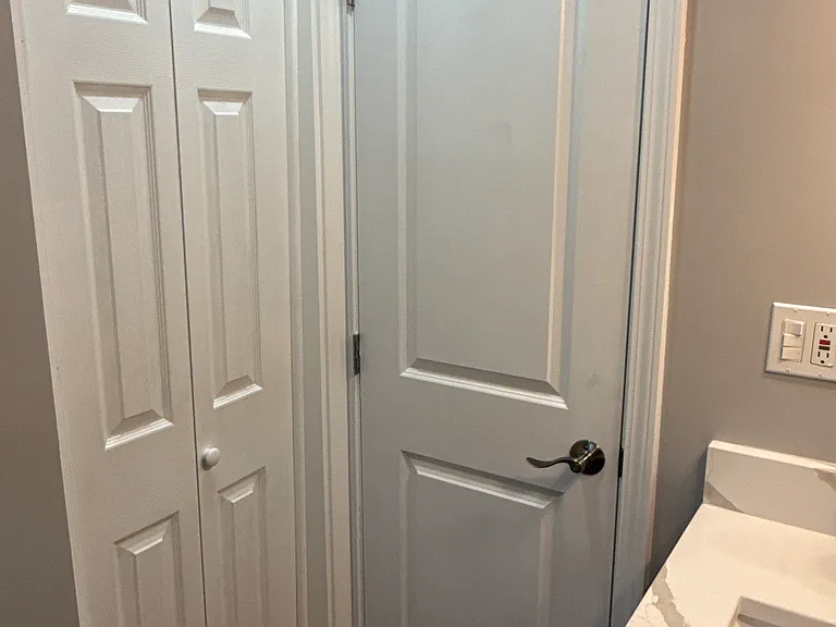 Bathroom storage closet.