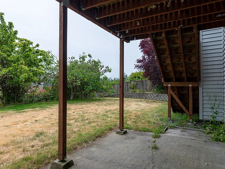 Yard from walkout basement patio