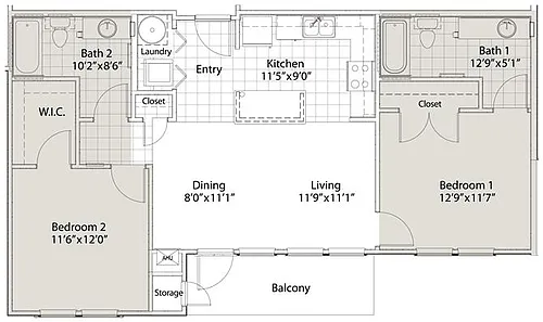 Floor plan 2 Bedroom