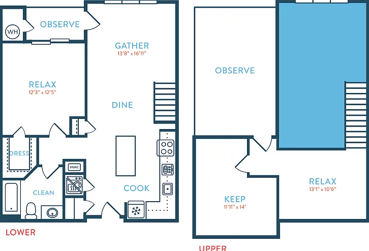 1064 Berkeley A1 Loft Floorplan Diagram