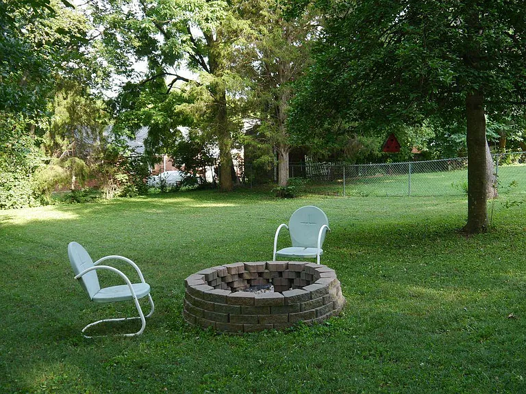 The fire-pit is perfect for cool nights.