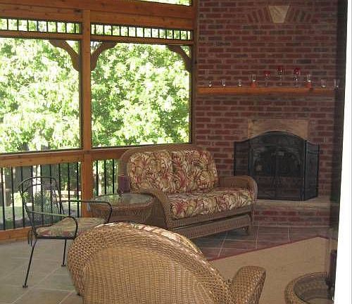 Custom Brick Gas Fireplace, Back Patio