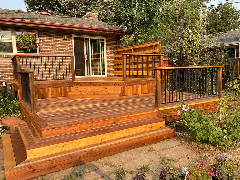 Beautiful deck! 
Large and fully fenced backyard!