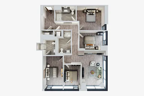 Floor plan D3 | leasing per bedroom
