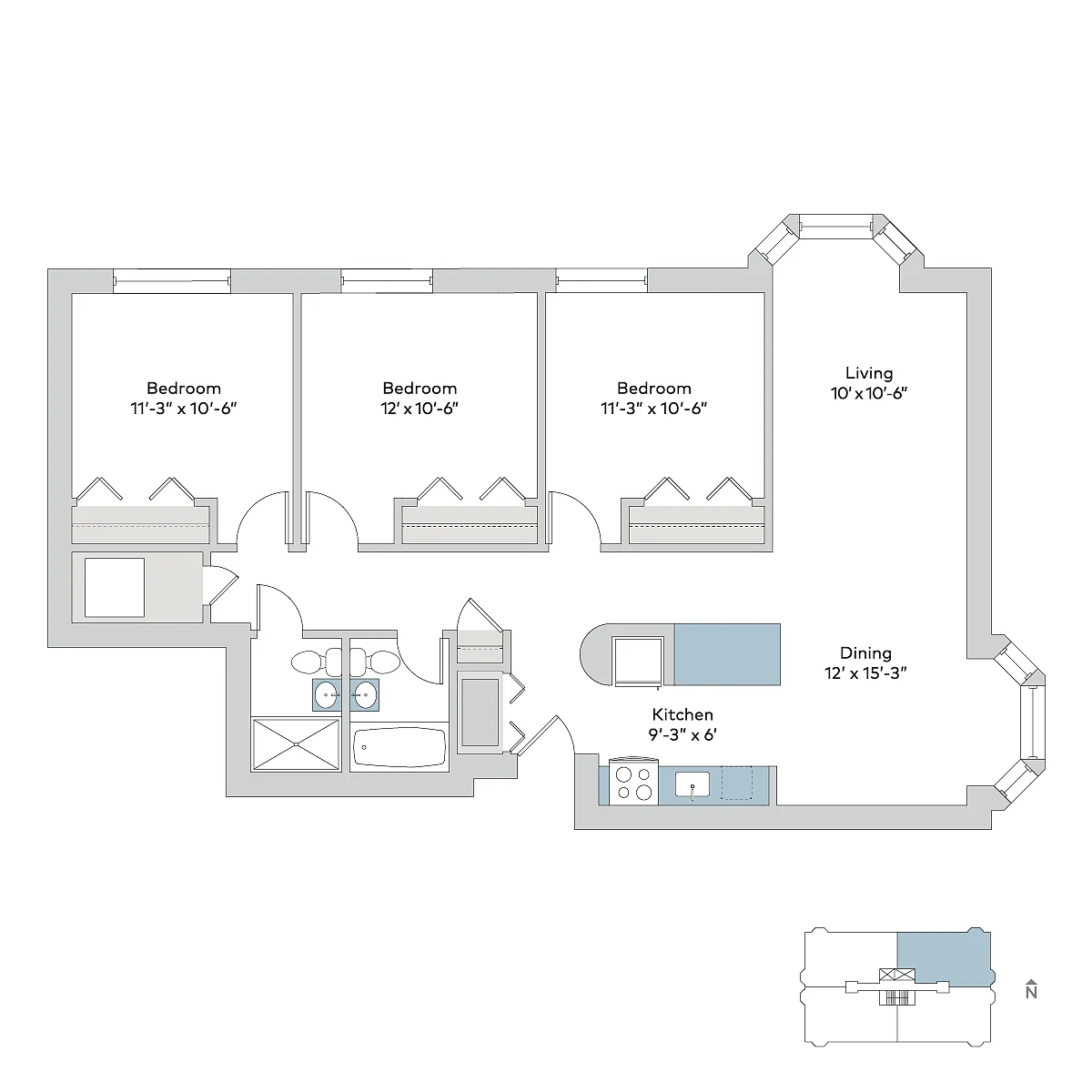 Floor plan 1400-3B02