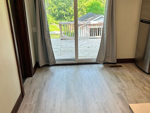 Kitchen with sliders to back deck