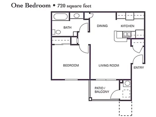 Floor plan 1 Bedroom 1 Bath