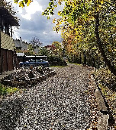 Looking down the driveway