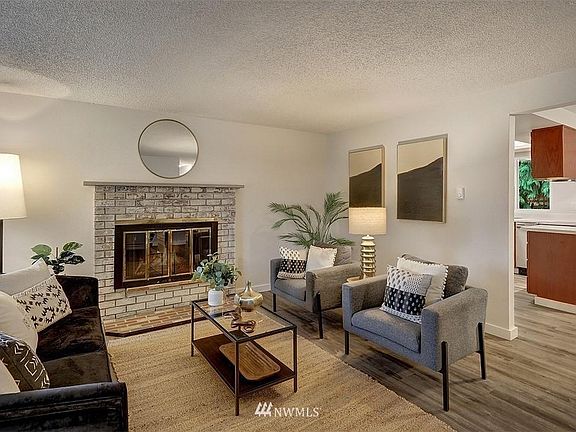 Living Room with Wood fireplace