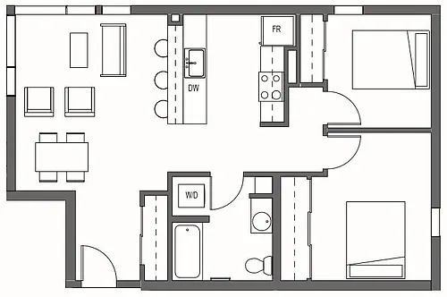 Floor plan Two Bedroom - MFTE B3