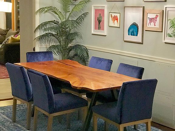 Dining room in the middle of the home