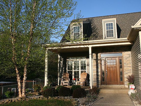 Close up of front porch