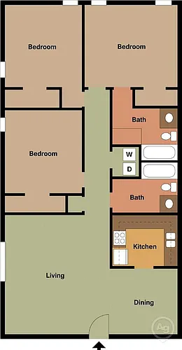 Floor plan 3 bed 2 bath small