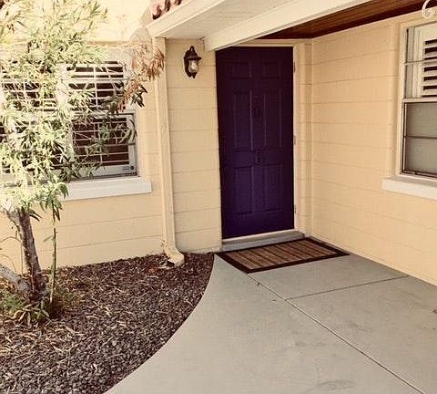 Entrance with Southern Living blue door