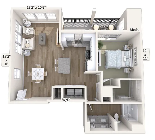 Floor plan A10-845sq-tub-Reno