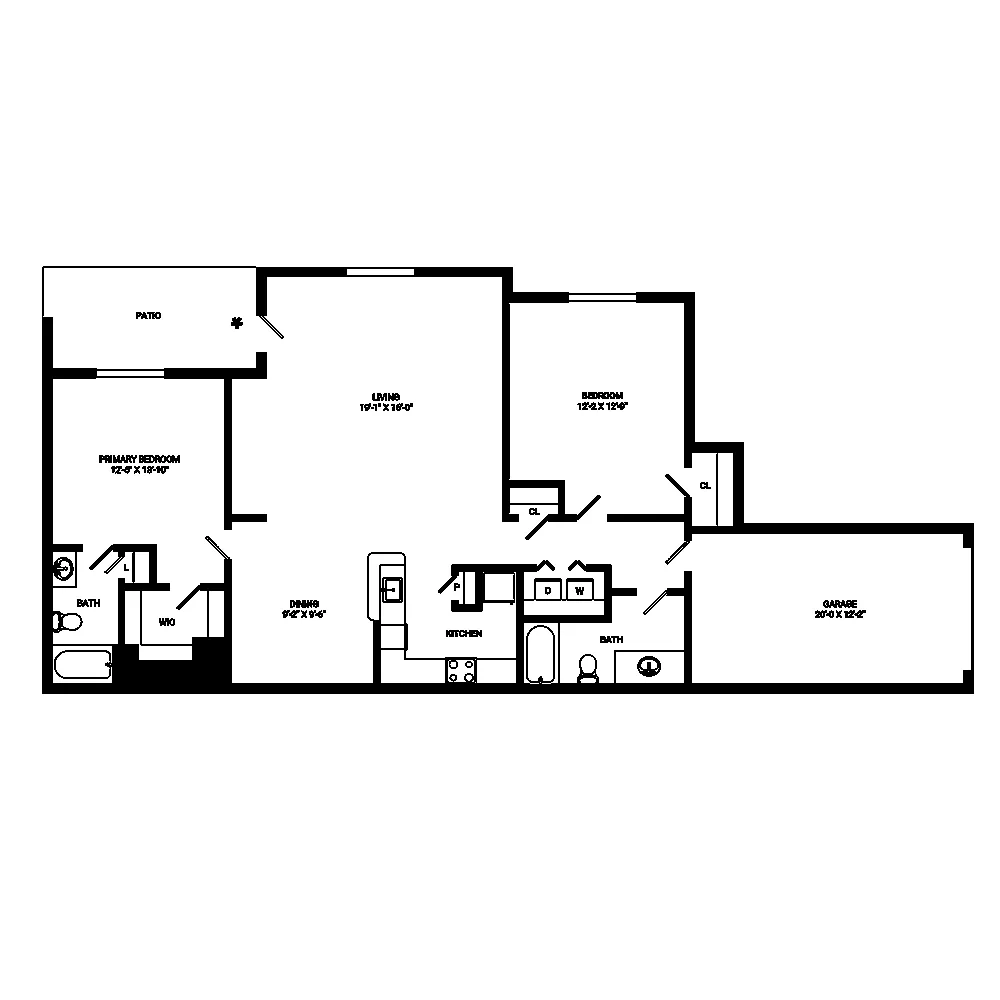 Floor plan 2 x 2 Portsmouth B2Uul
