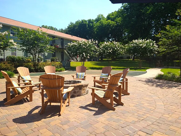 Fire Pit with Adirondack Chairs