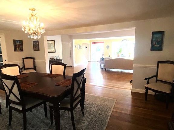 View of the marble foyer from the dining room