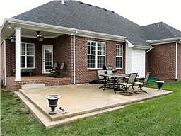 The covered porch and patio 