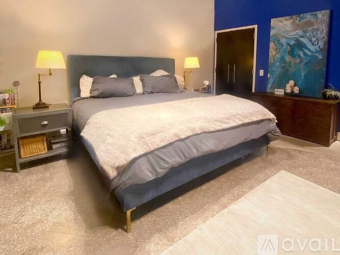 bedroom area and closet
