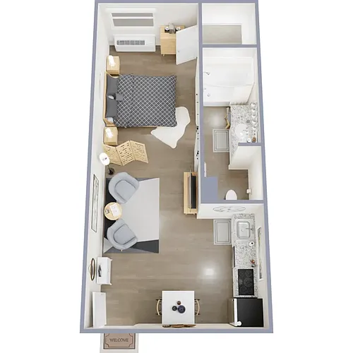 Floor plan Studio 1 Bathroom