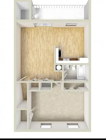 One bedroom upstairs floor plan One bedroom upstairs floor plan